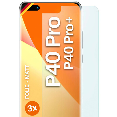 3x Schutzfolie Matt für Huawei P40 Pro/P40 Pro Plus Displayschutz 4H Anti Reflex
