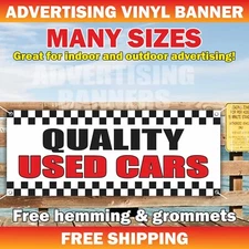 QUALITY USED CARS Advertising Banner Vinyl Mesh Sign dealer auto service credit