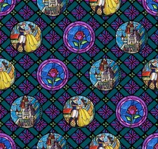 Disney Beauty And Beast 100 Cotton fabric Fat Quarter