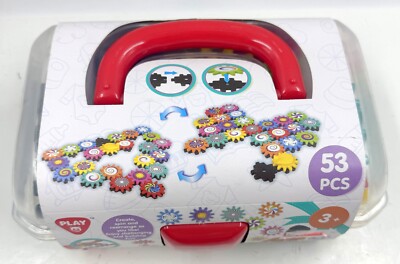 Playgo Gear Action Board Game Multi 53 Pieces Plastic Carry Case For Kids 3+