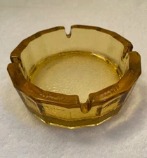 Amber Ashtray Pebbled Texture 6" Mosiac Art