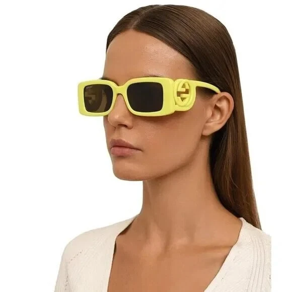 NEW GUCCI SUNGLASSES GUCCI GG1325S 007 ACID YELLOW EYEWEAR  display picture 1