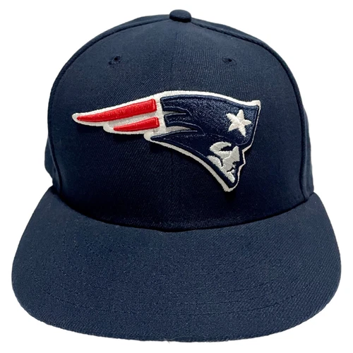 New England Patriots Hat Cap Mens Blue New Era 7 3/8 Fitted 59Fifty NFL Football