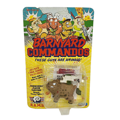 VINTAGE 1989 PLAYMATES BARNYARD COMMANDOS UNPUNCHED COMMODORE FLEECE CARDIGAN