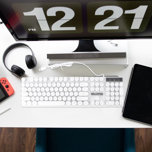 Kabelgebundene Beleuchtete Tastatur Kabeltastatur USB-Computertastatur - Bild 8 von 12
