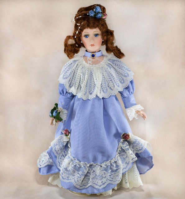 Collectors Choice Porcelain Girl Doll 16" Red/Auburn Hair Blue Eyes eBay