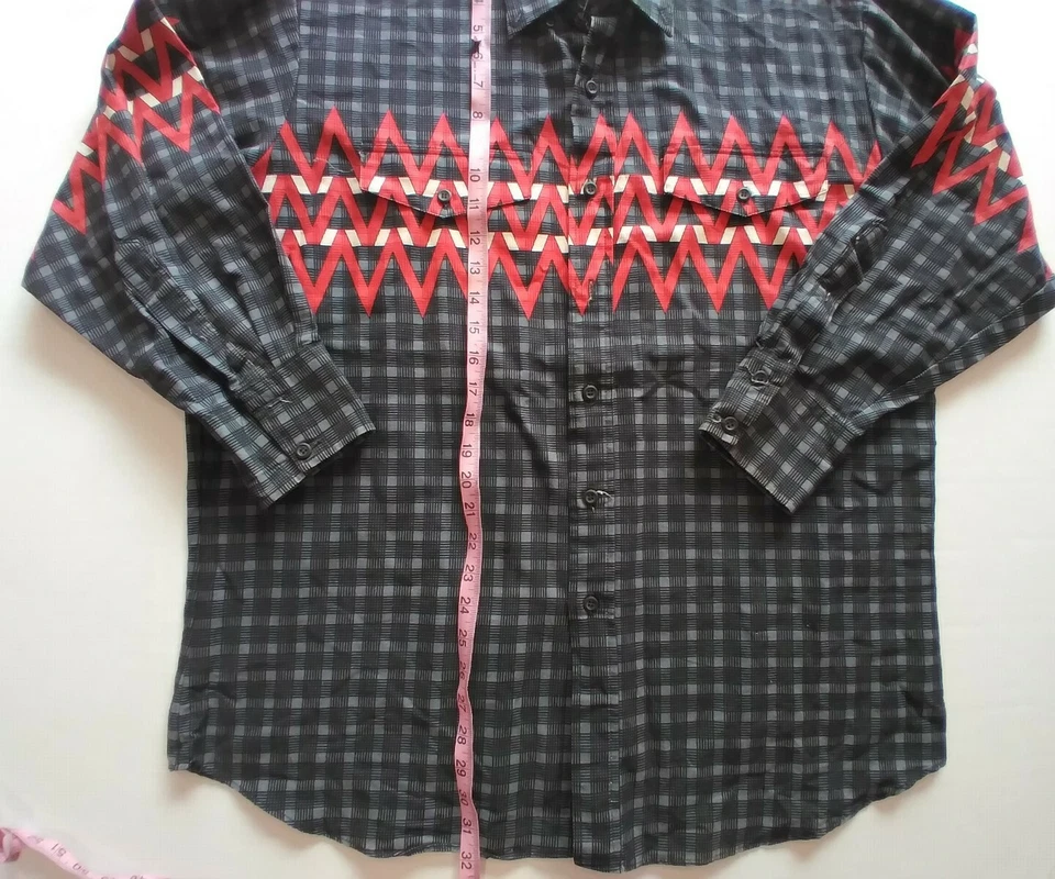 Vintage Brooks N Dunn Western Shirt Men's 17.5-35 Button Up Long Sleeve Aztec XL - Image 4 of 4