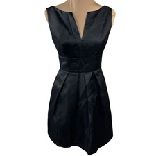 Alfred Sung Cocktail Dress LBD Scoop Back Sleeveless Mini Black Size 4 D654