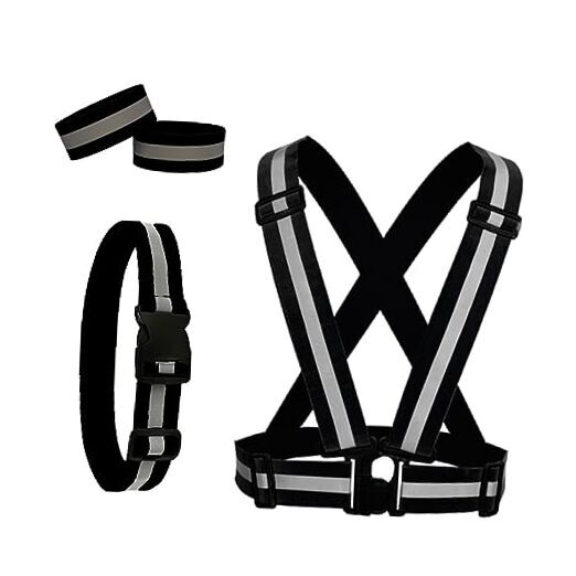 Reflective Safety Vest Running Gear - Reflective Vest Straps, Reflective Black Reflective Safety Vest Running Gear - Reflective Vest Straps, Reflective Black