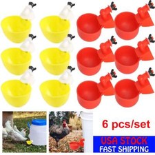 Chicken Automatic Watering Cups Drinker Waterer for Duck Quail Hen Poultry 6PCS