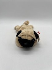 VTG Ty Beanie Baby Pugsly The Pug Dog 1996 Plush Beanie Baby w/ Tags