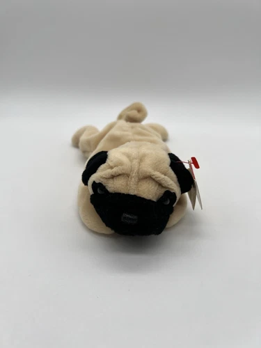 VTG Ty Beanie Baby Pugsly The Pug Dog 1996 Plush Beanie Baby w/ Tags
