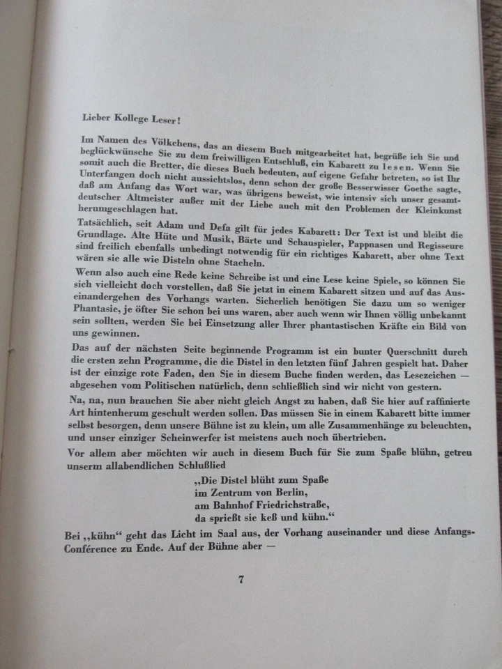 Die Distel - Ein Kabarett, wie es im Buche steht - Eulenspiegel Verlag 1958 - Bild 3 von 4