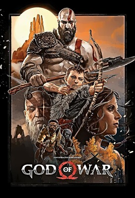 God of War Game Poster | Framed Art | Kratos | PlayStation 4 | NEW