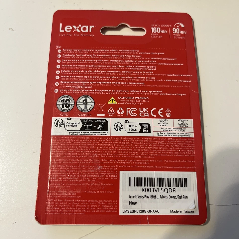 Lexar E-Series Plus 128GB Micro SD Card, microSDXC UHS-I With Adapter - Image 3 of 3