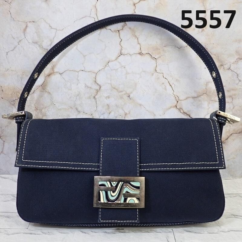 Fendi Mamma Baguette RU-5557 Women's Bag Japan Shoulder Bag Hand bag Navy Used