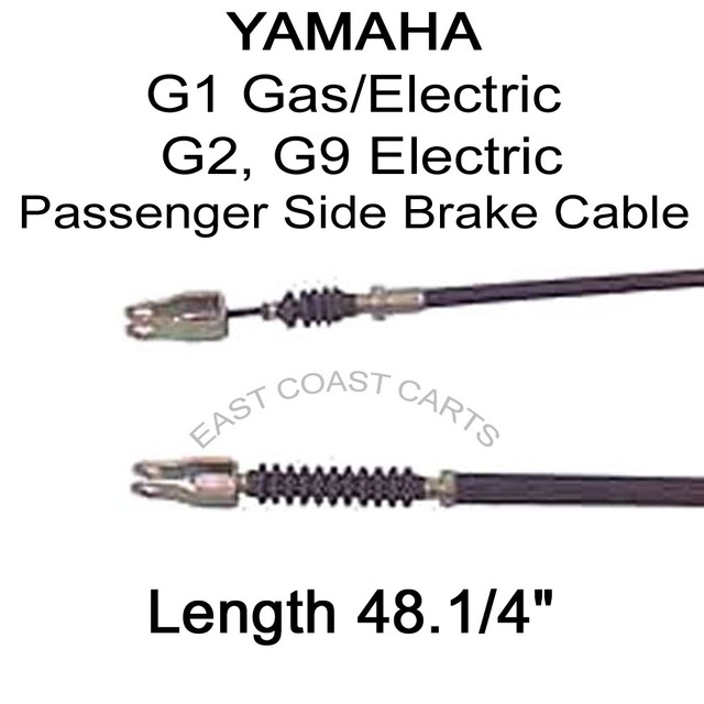 Yamaha G1 Golf Cart or G2, G9 Electric PASSENGER SIDE Brake Cable J56
