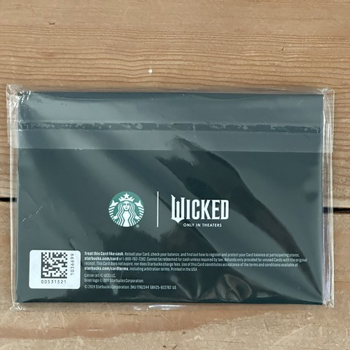 Starbucks Limited Edition WICKED Gold Metal Gift Card Keychain New & Loaded $50 - Picture 5 of 5