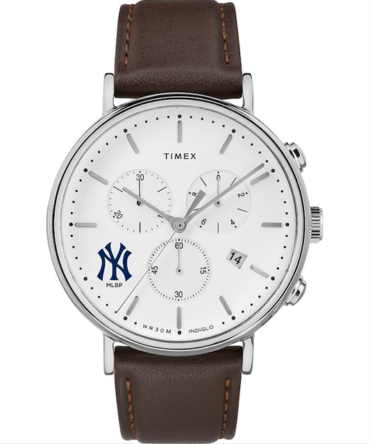 New York Yankees Timex General Manager Chronograph Leather Strap