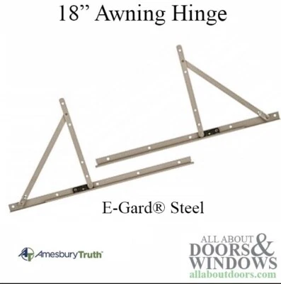 AMESBURY TRUTH Truth 13.15 Awning Window Hinge and Track, Pairs 18" - E-Gard® Steel