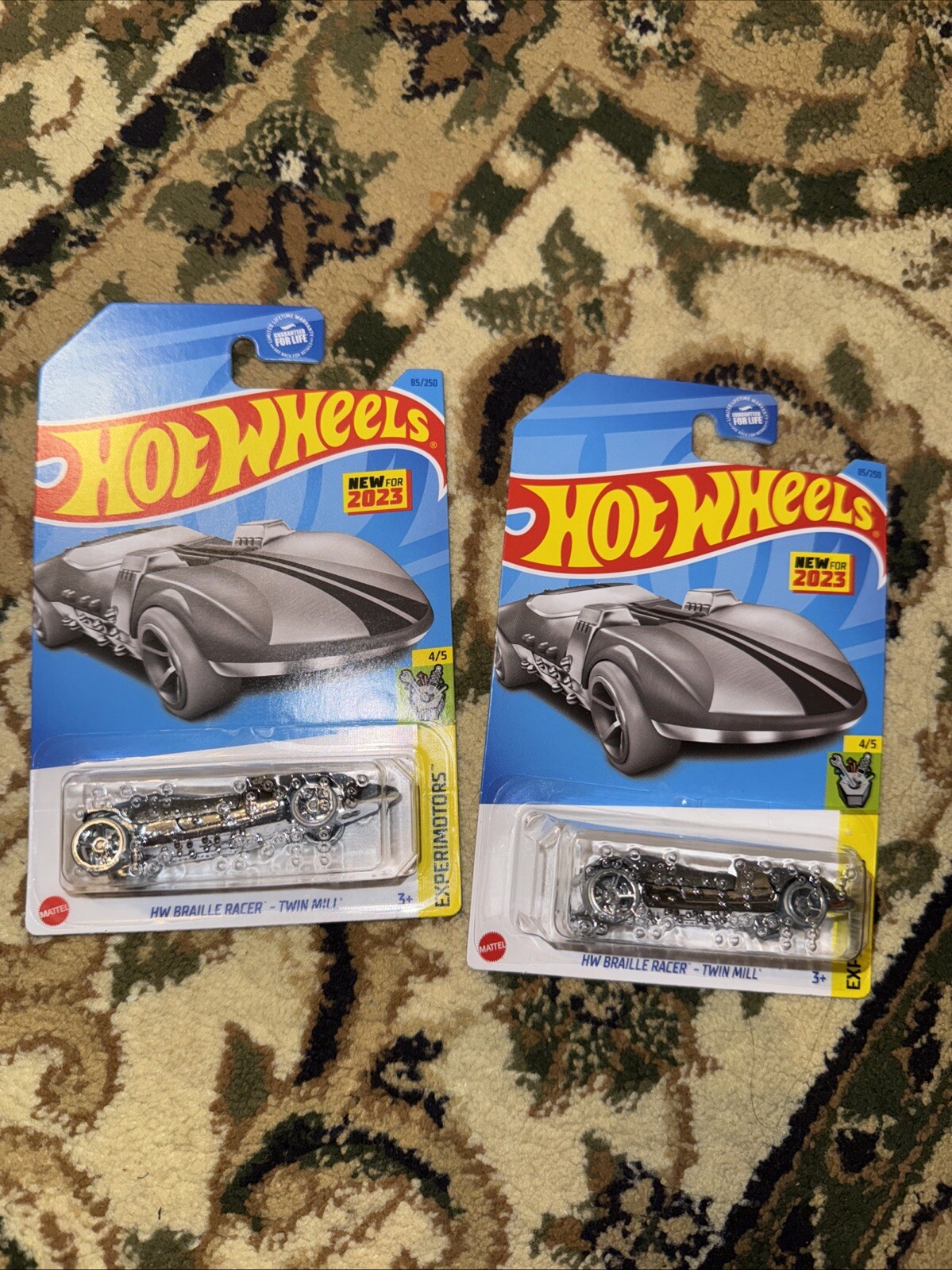 Hot Wheels - 2023 Experimotors 4/5 HW Braille Racer - Twin Mill 85/250 LOT OF 2