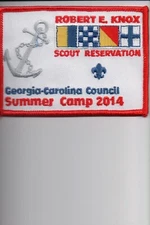 2014 Georgia-Carolina Council Robert E. Knox Scout Reservation patch (Red)
