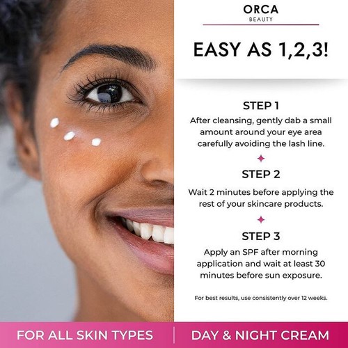 Orca Beauty crema anti-età sotto gli occhi per occhiaie/gonfiore/rughe - 0,5 oz - Foto 5 di 7