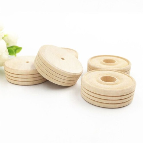 30 Pcs Solid Wood Small Wheels Diy Handmade Crafts Supplies Predrilled Circles - Picture 8 of 12