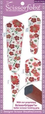 SCISSORFOBZ Designer Scissors Sheath Cover 4pc Pack Red Floral Garden