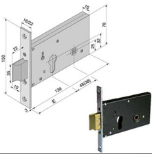 Welka Serratura 121.50.01.0 Entrata 50 da Infilare per Infissi Ferro Alluminio