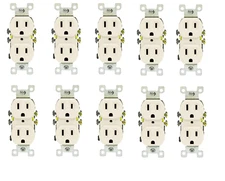 Electrical Outlets 125 V 15 A Wall Socket Plug Duplex Blade Receptacle 10 Pack