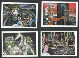 Nicaragua 1994 Alien Sighting set CV $225  Scott 2020-27 MNH VF