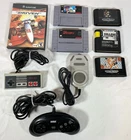 Vintage Video Game Lot NES SNES Gamecube Sega Genesis Controllers Cartridges