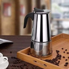 KKHouse 100ml Stainless Steel Stovetop Espresso & Coffee Maker Pot ☕✨