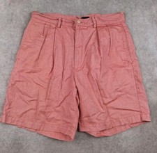 Vintage Polo Ralph Lauren Pleated Shorts Men 32 Fit Salmon Preppy 8" Golf Chino