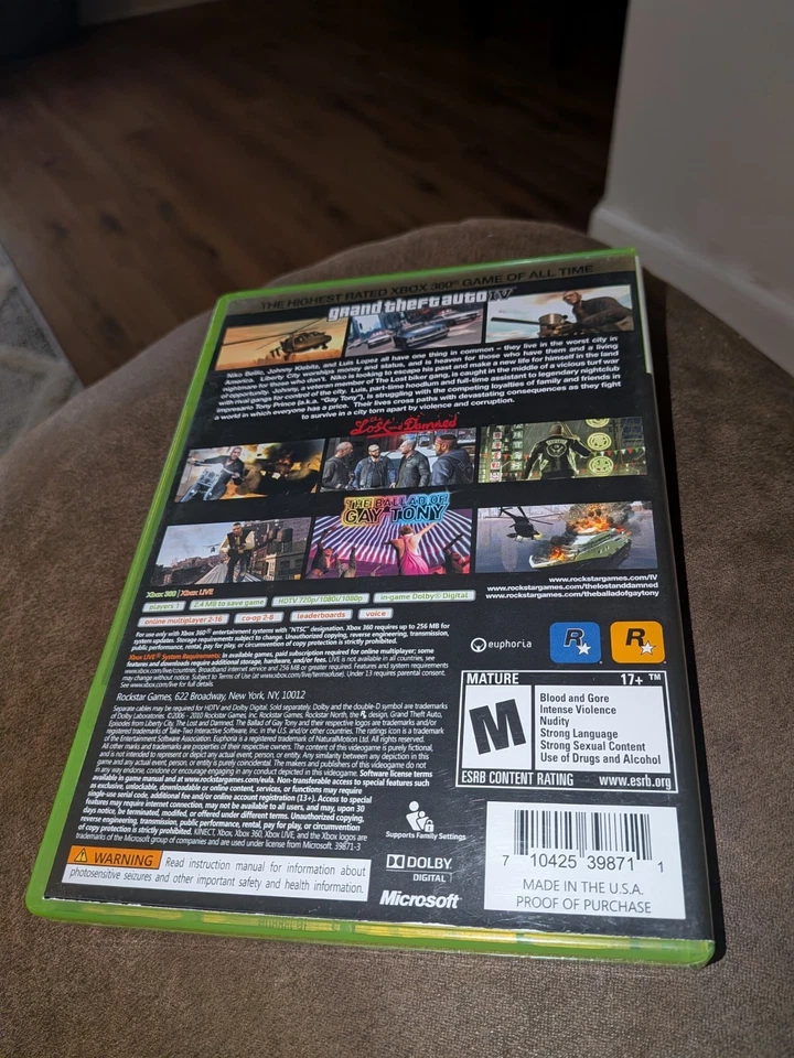 Grand Theft Auto IV y Episodios The Complete Edition Microsoft Xbox 360 2010 OEM Foto 2 de 4