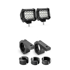 Nilight 2PCS 4Inch 36W Triple Row 3600LM Spot LED Light Bar Fog Lights With O...