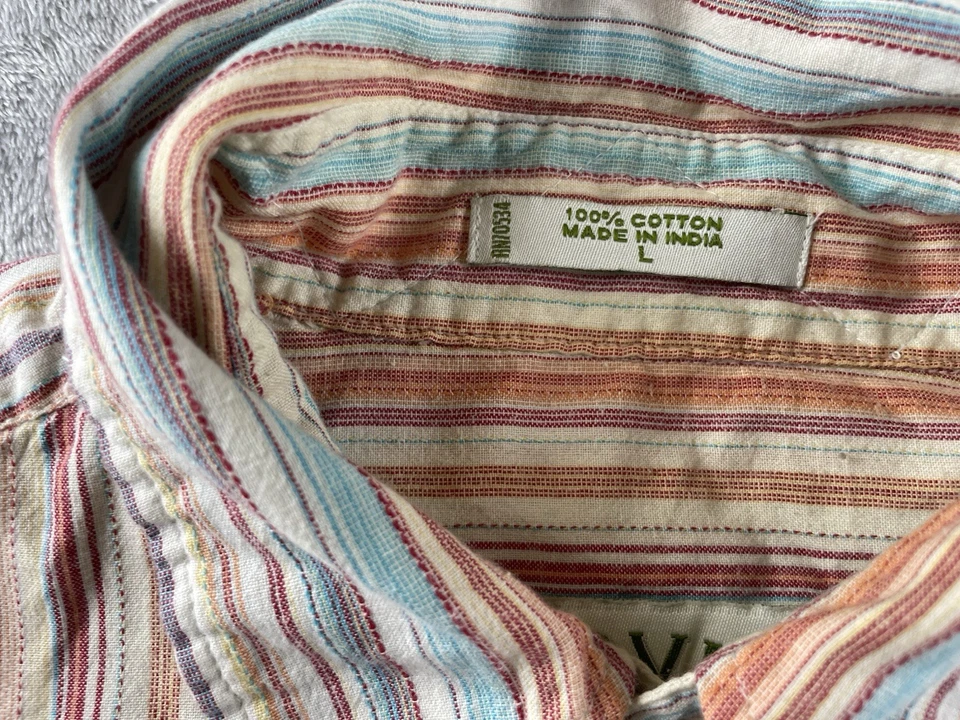 Vintage Orvis Shirt Mens Size Large XL Multicoloured Stripe Fly Fishing Top - Image 3 of 4