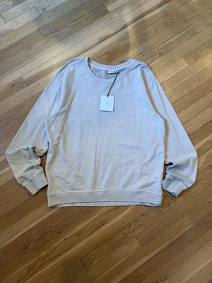 Onia Men's Sweatshirt In Swan Garment Dye French Terry Crewneck Size Large