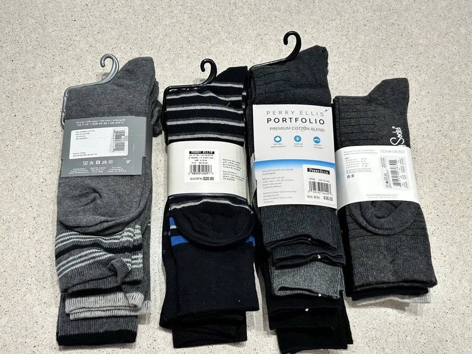 Lote de calcetines informales de vestir para hombre - 16 pares, marcas, ALGODÓN Foto 2 de 3