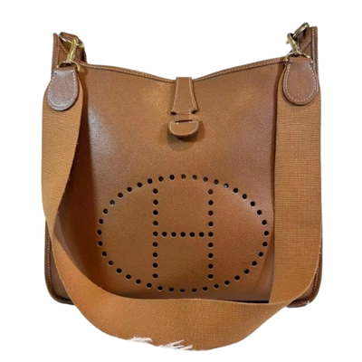 【中古】HERMES エヴリン ショルダーバッグ ブラウンGM HERMES Evelyne GM Taurillon Clemence Shoulder Bag Brown Jean