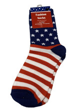womens fashion crew socks american flag OSFM