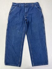 Carhartt FR Jeans Flame Resistant Utility Work Blue FRB13-DNM Mens 36x30