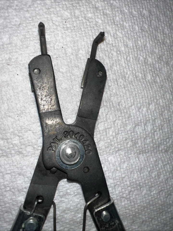 Alicates de anillo a presión internos vintage K-D Nº 445 mango de resorte hechos en EE. UU. usados Foto 2 de 4