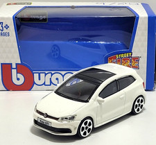 Burago White Volkswagen Polo GTi Mk 5 1.43 Diecast Model Car New Boys Toys Gift