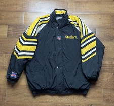 Vintage Starter Pro Line Pittsburgh Steelers Puffer Jacket Men's Size XL Black