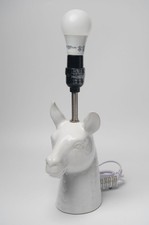 Jimco Ceramic Llama Alpaca Head Table Lamp White Novelty Animal Light No Shade