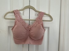 Rhonda Shear Ahh Bra Lace Trim XL Mauve New
