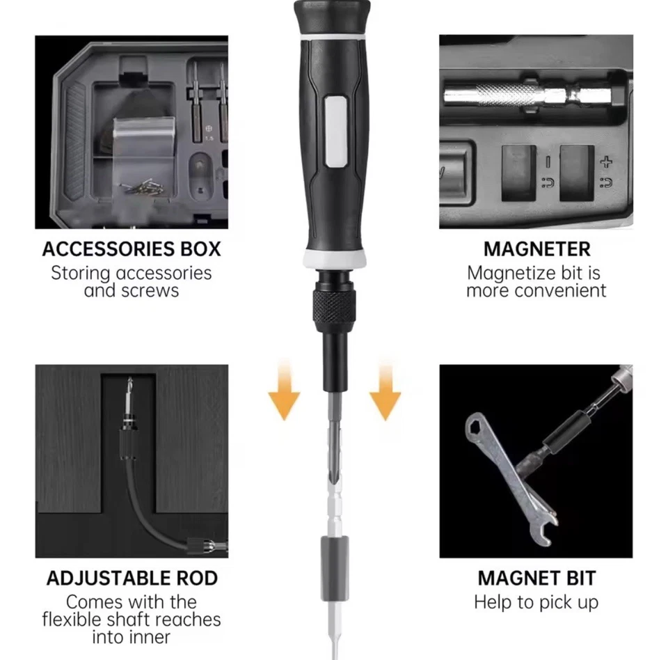 Set Cacciaviti Di Precisione 130+1  In 1 Con Punte Magnetiche - Kit Riparazione  - Immagine 2 di 4