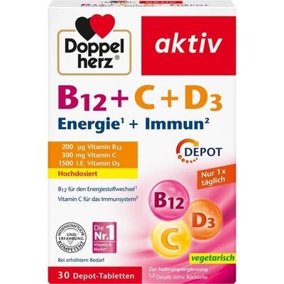 DOPPELHERZ B12+C+D3 Depot aktiv Tabletten 30 St. PZN 16830614